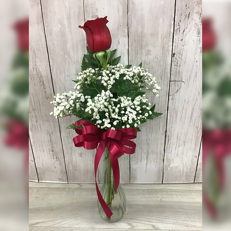 Single Rose Vase Baskets & Blooms